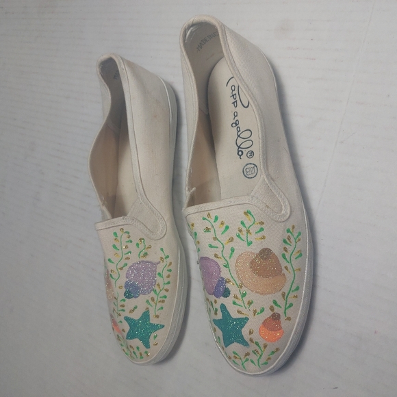 Women's Floral Design Slip-on Sneakers Size 10 - Picture 5 of 10